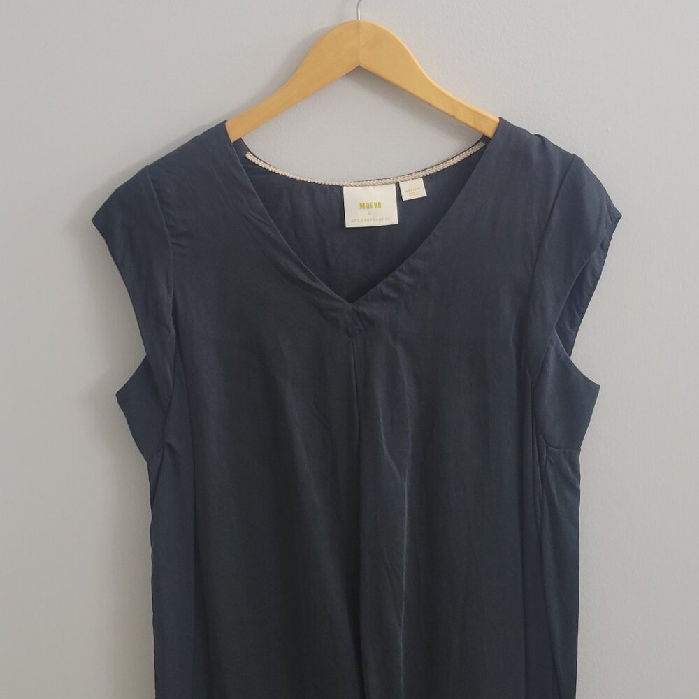 Maeve by Anthropology, charcoal cap sleeve shirt, size M